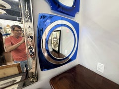 Italian Modern Fontana Arte Style Blue Mirror