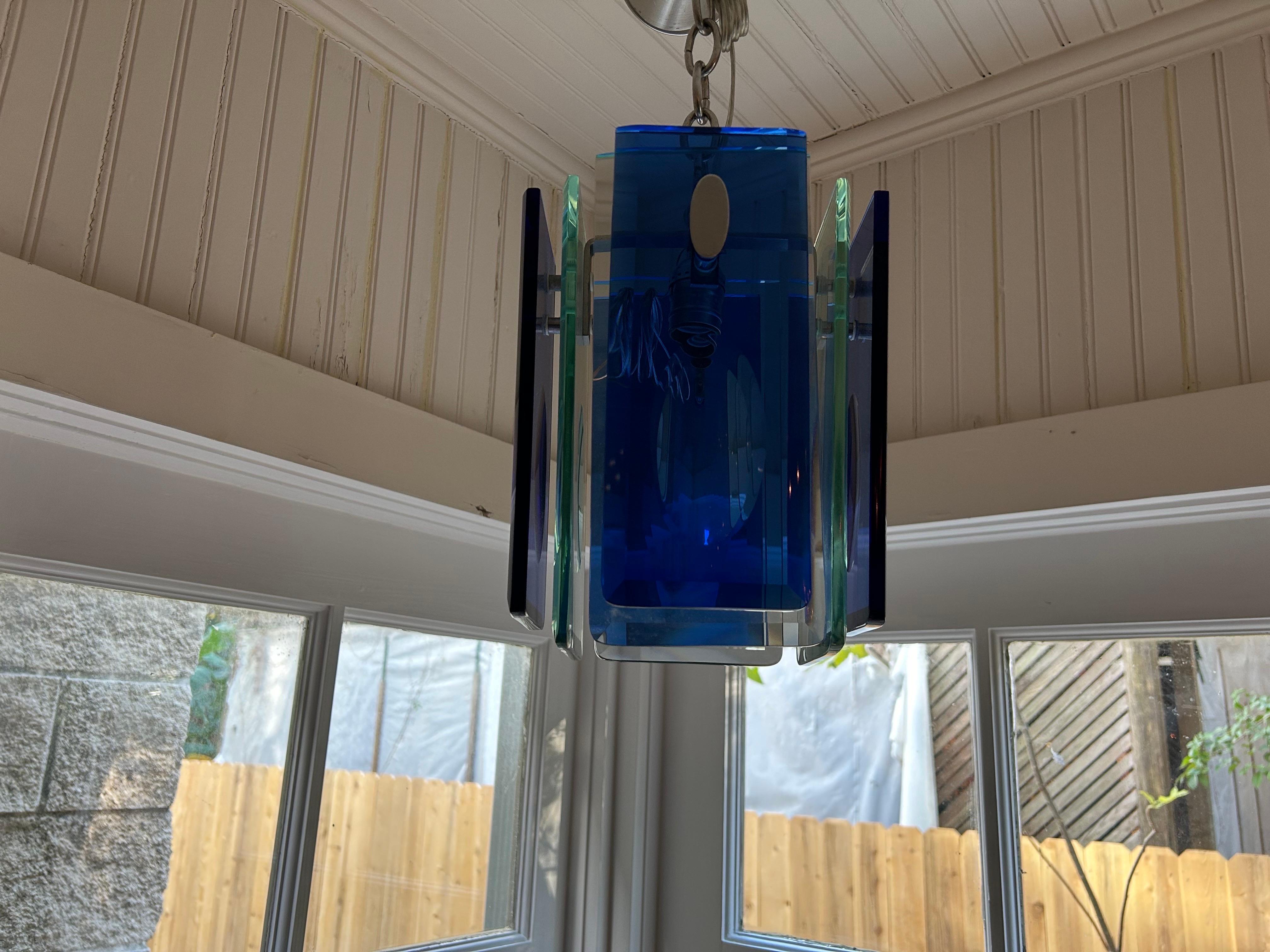 Mid-Century Modern Italian Modern Fontana Arte Style Pendant Or Lantern For Sale
