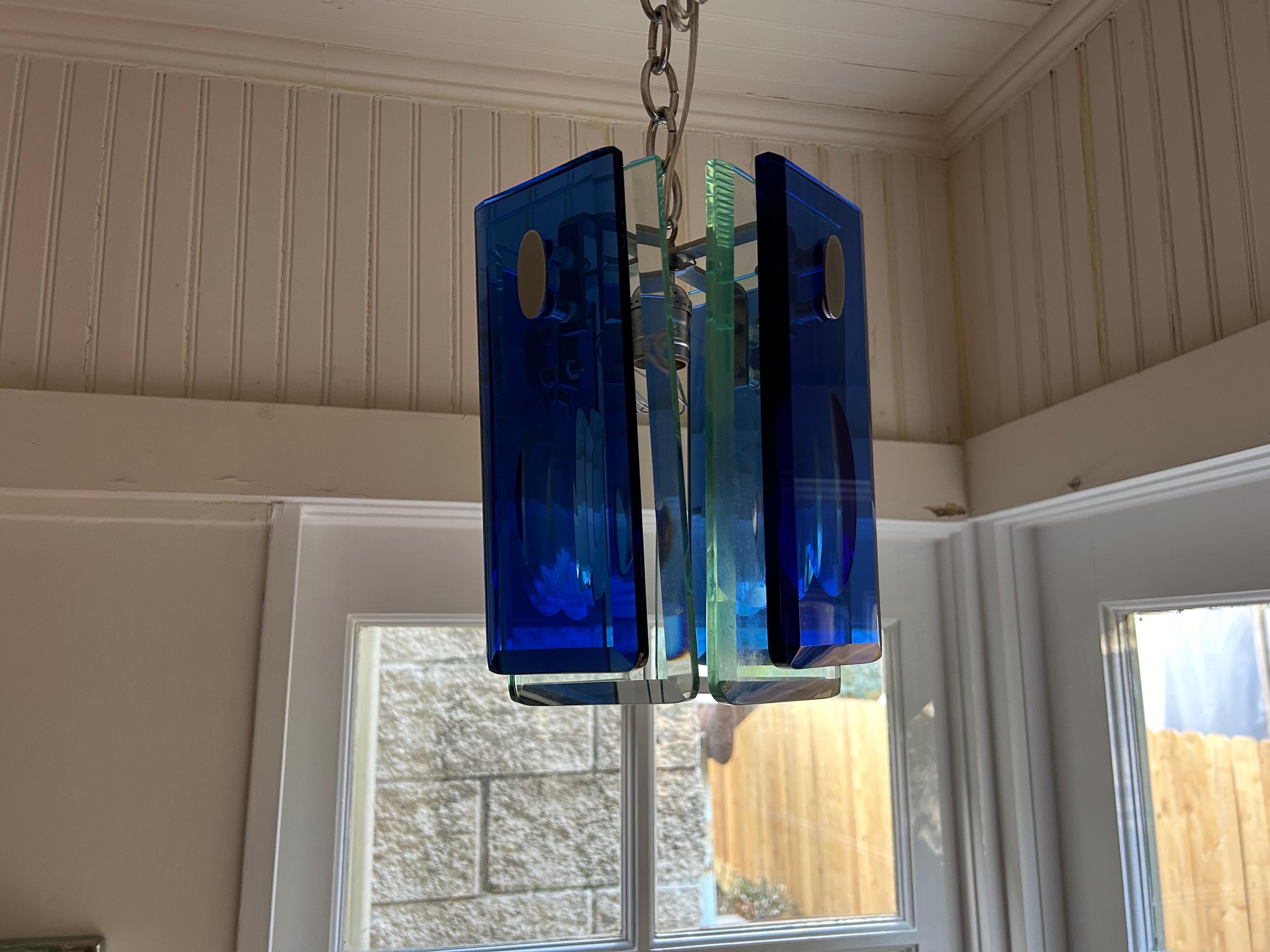 Late 20th Century Italian Modern Fontana Arte Style Pendant Or Lantern For Sale