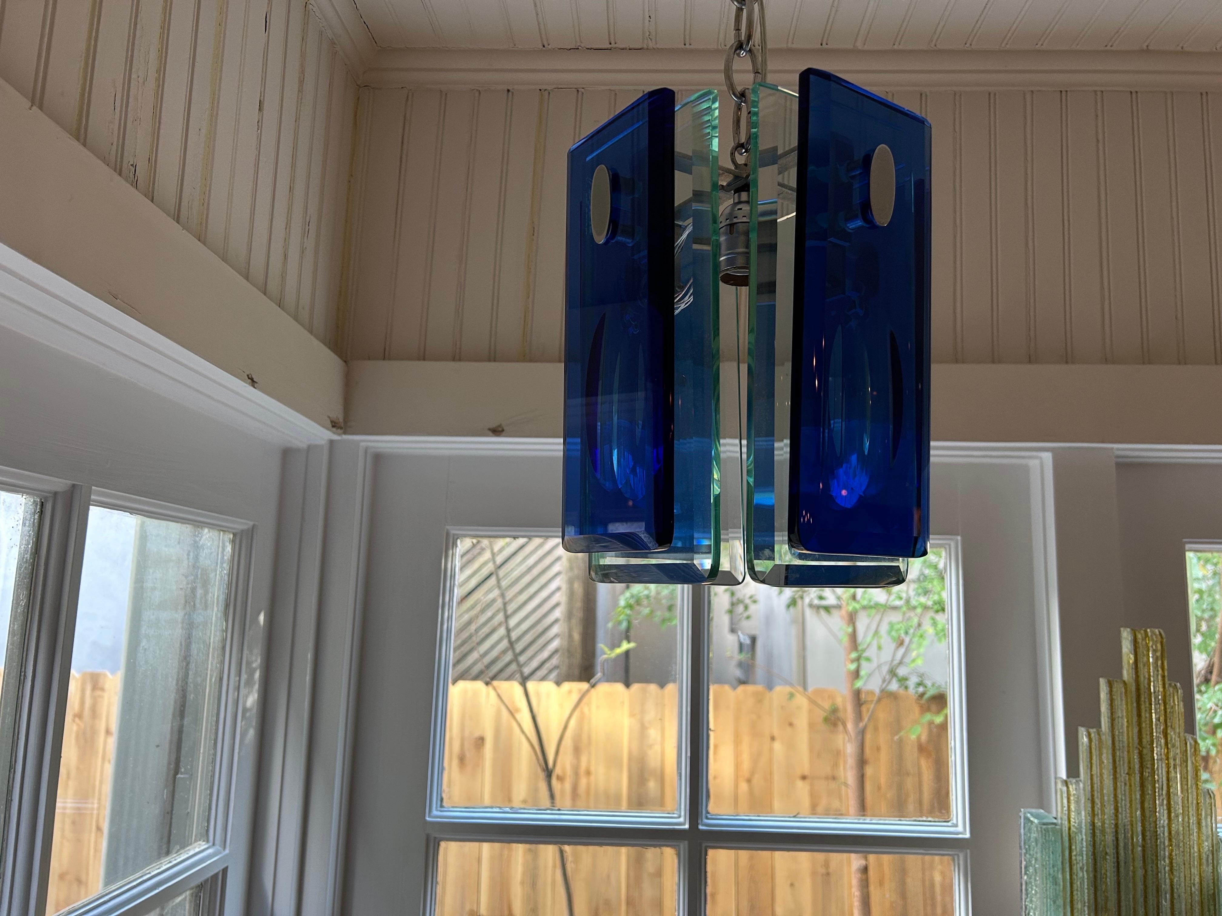 Italian Modern Fontana Arte Style Pendant Or Lantern For Sale 1