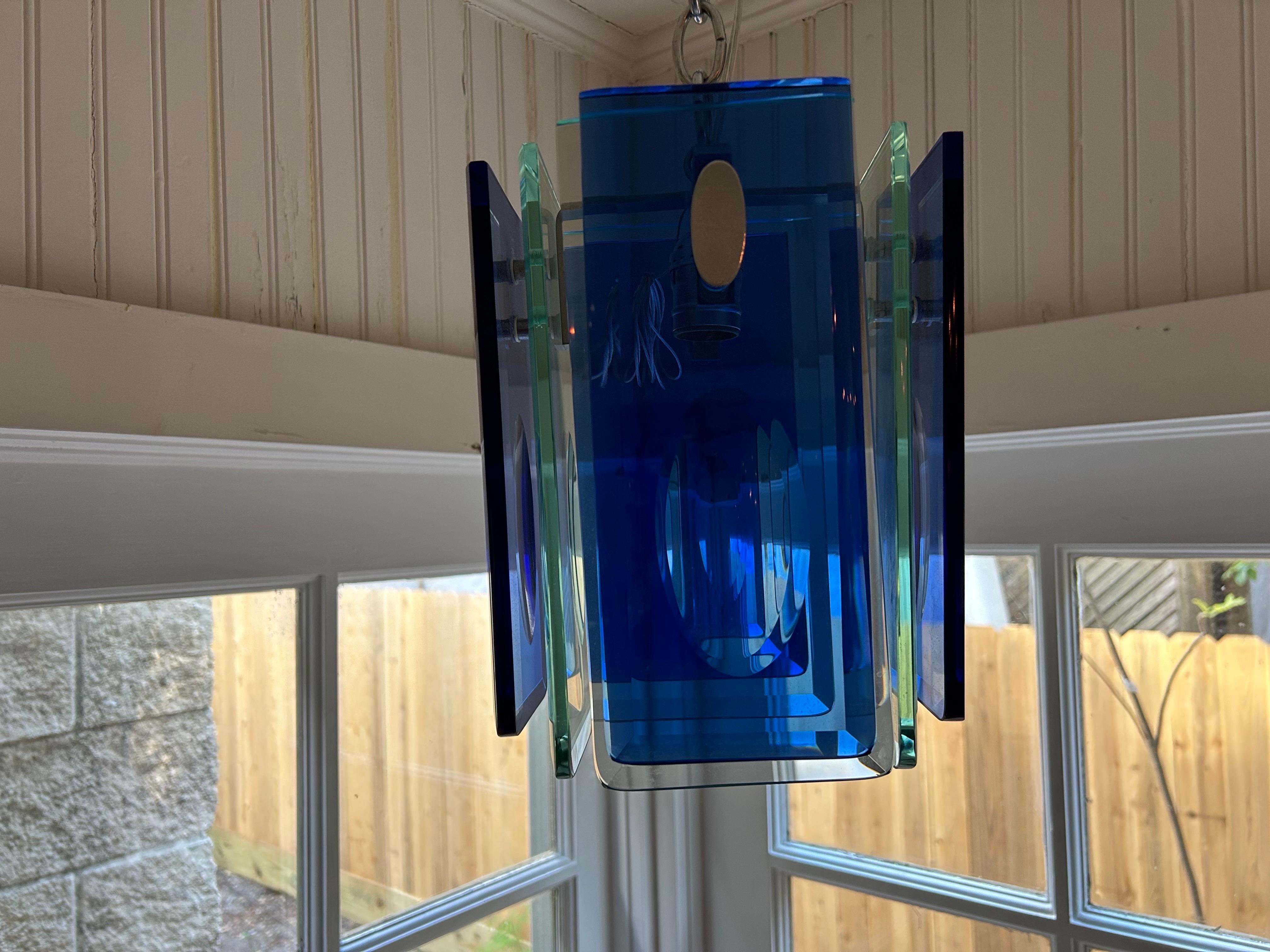 Italian Modern Fontana Arte Style Pendant Or Lantern For Sale 2