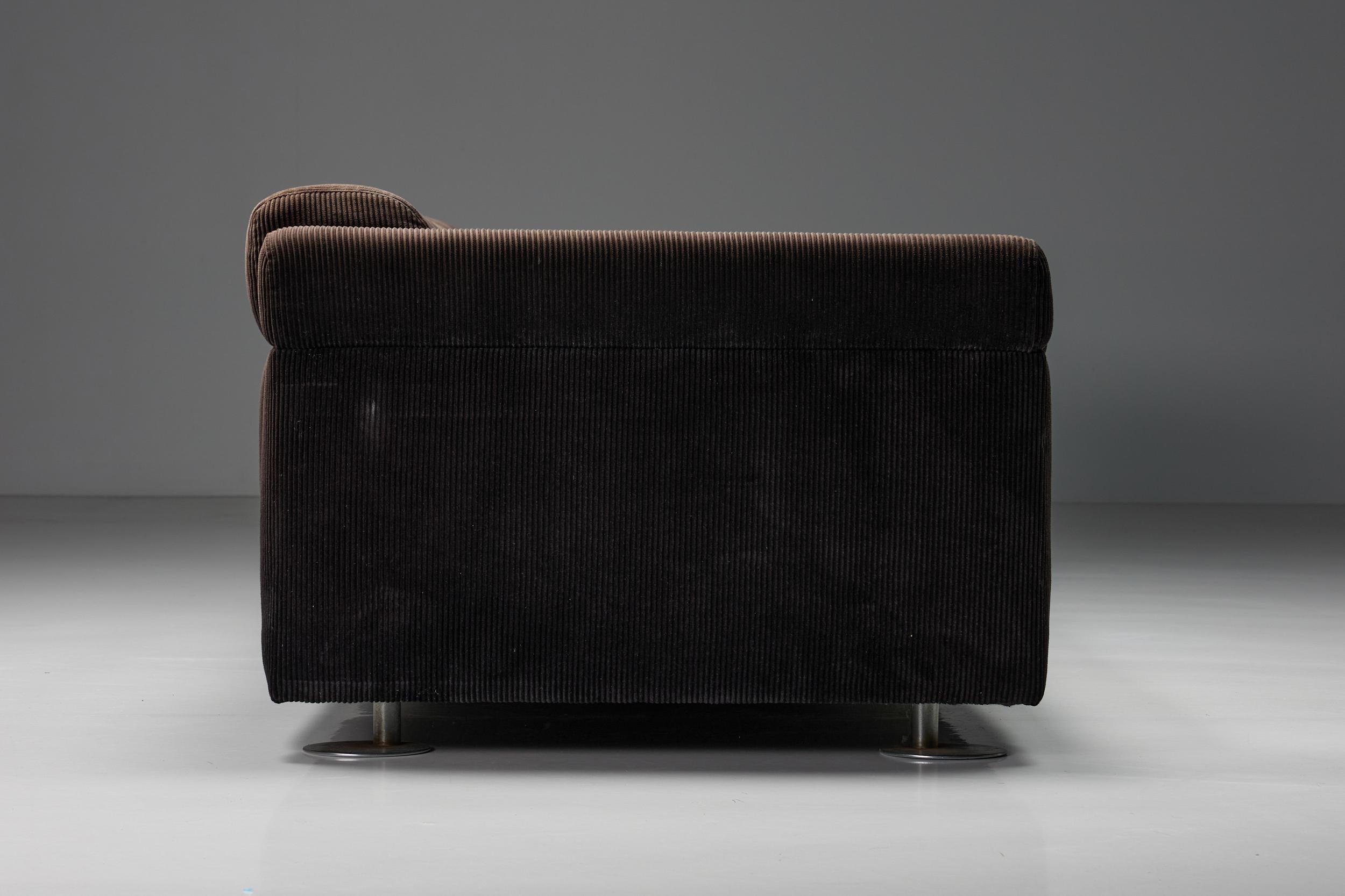 Mid-Century Modern Italian Modern Four-Seater D120 Sofa by Borsani & Bonetti for Tecno, Velvet, 1966