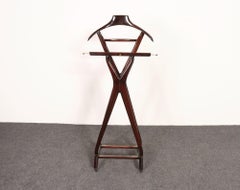 Italian Modern Fratelli Reguitti Sculptural Stained Mahogany X-Form Valet