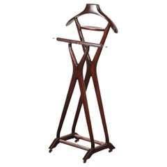 Italian Modern Fratelli Reguitti Sculptural Stained Mahogany X-Form Valet