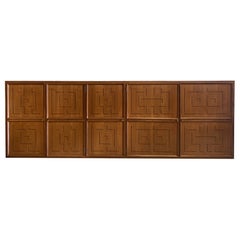 Italian Modern Fruitwood Parquetry Inlaid Cabinet, Paolo Buffa