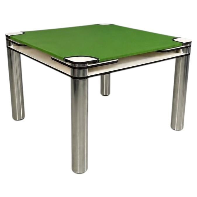 Mesa de juego italiana de estilo moderno «Poker», diseñada por Joe Colombo para Zanotta, década de los 70