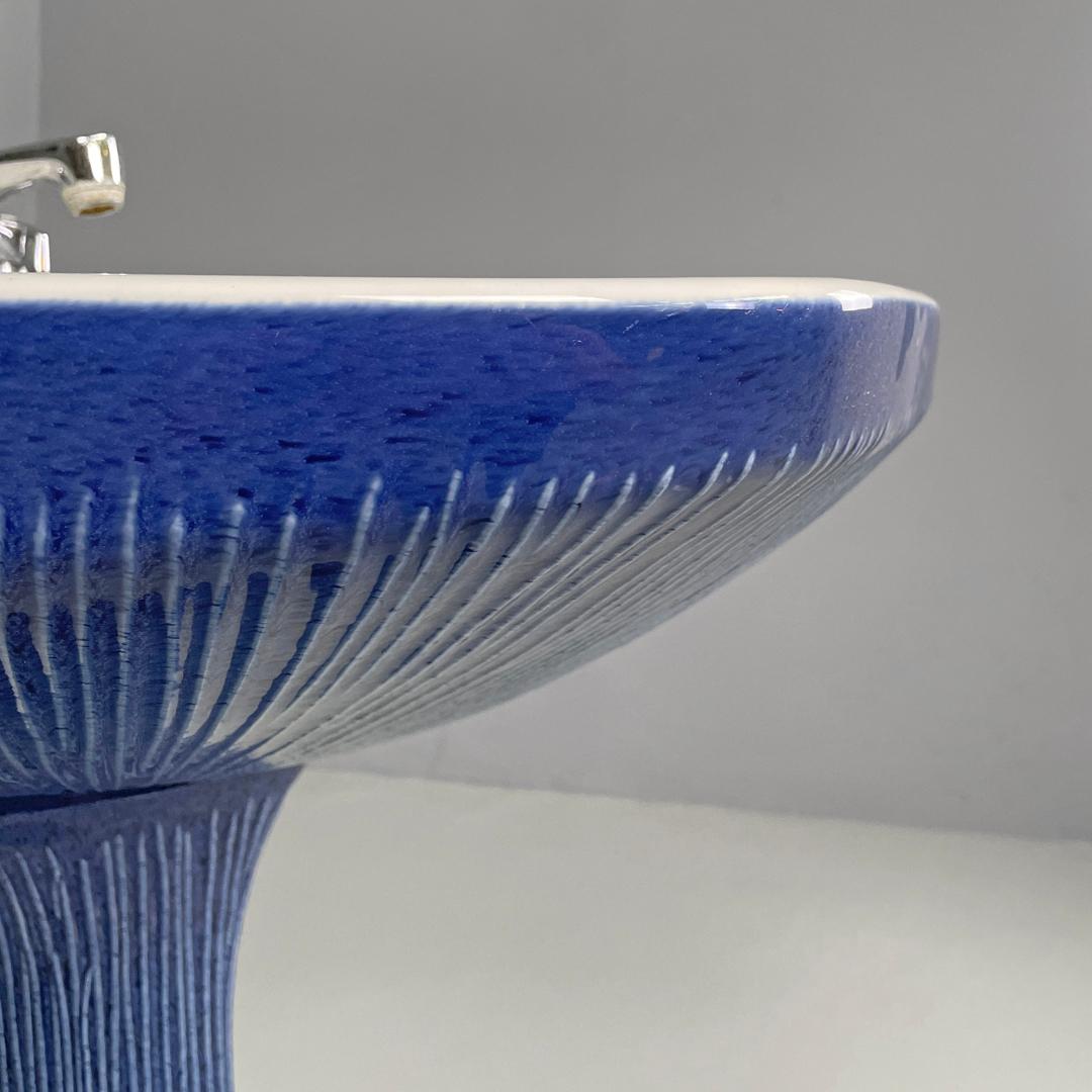 Italienischer moderner blauer Gardena-Keramikgefäß aus Keramik von Antonia Campi Richard Ginori, 1970er Jahre im Angebot 8