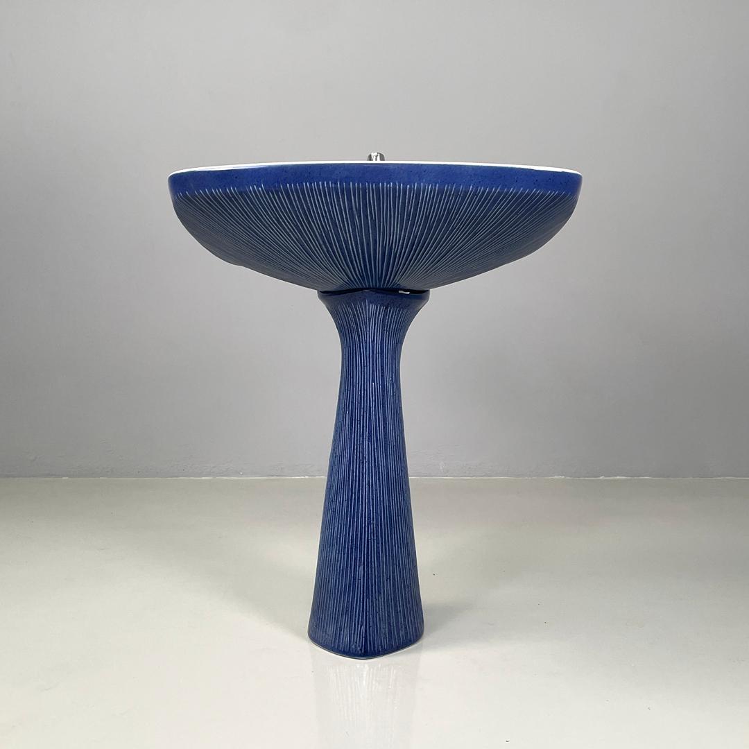 Italienischer moderner blauer Gardena-Keramikgefäß aus Keramik von Antonia Campi Richard Ginori, 1970er Jahre im Angebot 2