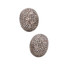 Italian Modern Gems Cluster Earrings 18Kt Yellow Gold 8.85 Cts Fancy Diamonds