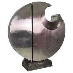Italian modern geometric metal sculpture by Edmondo Cirillo, 1971