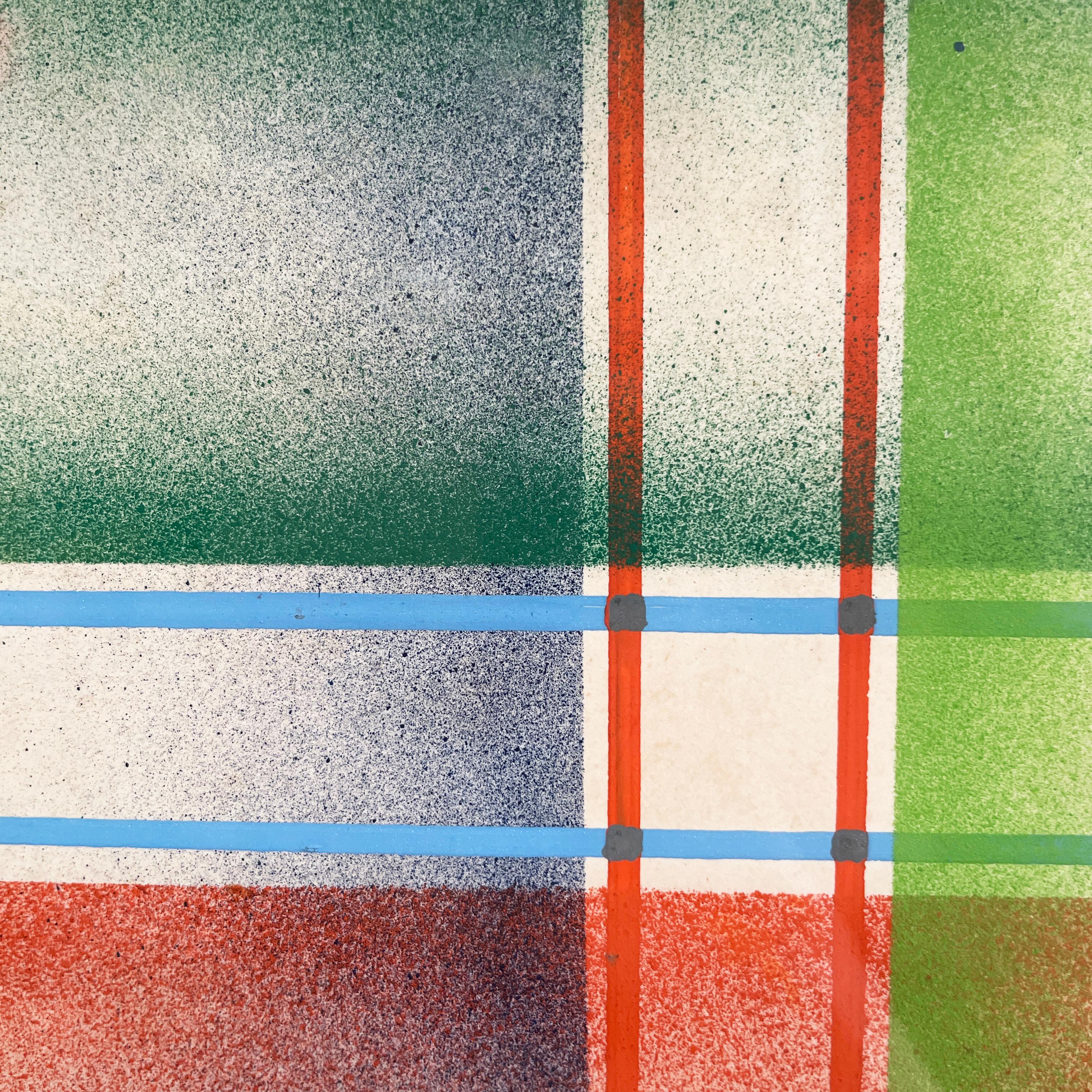 Italiano moderno Pintura geométrica y abstracta sobre papel, años 90 en venta 4