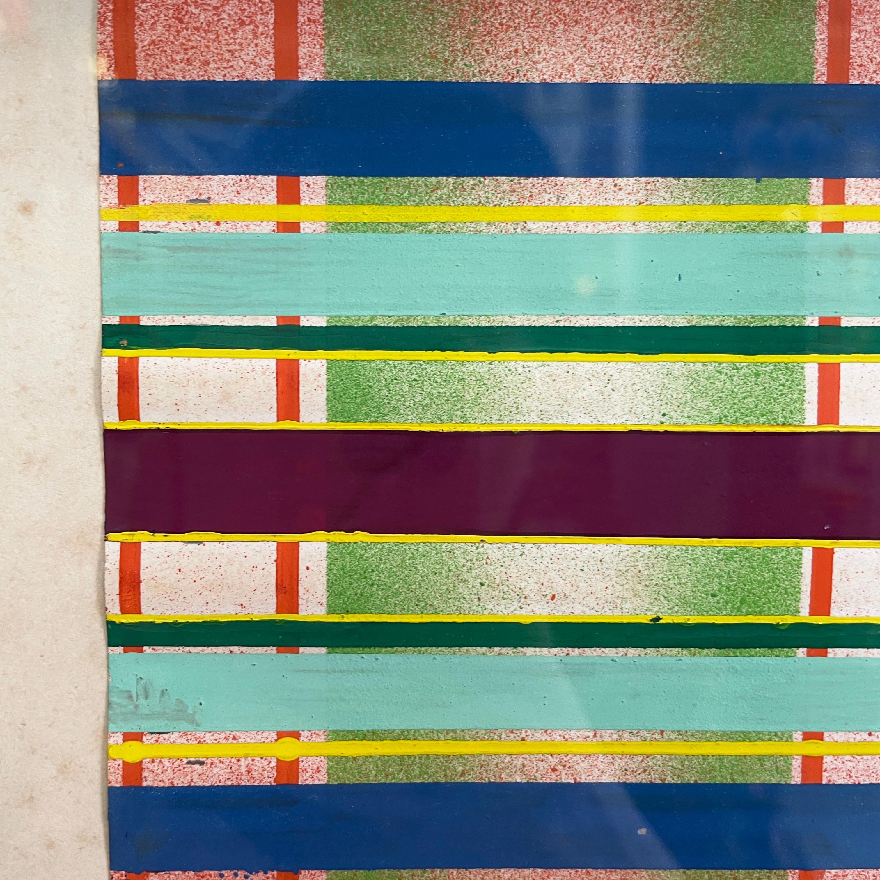 Italiano moderno Pintura geométrica y abstracta sobre papel, años 90 en venta 6