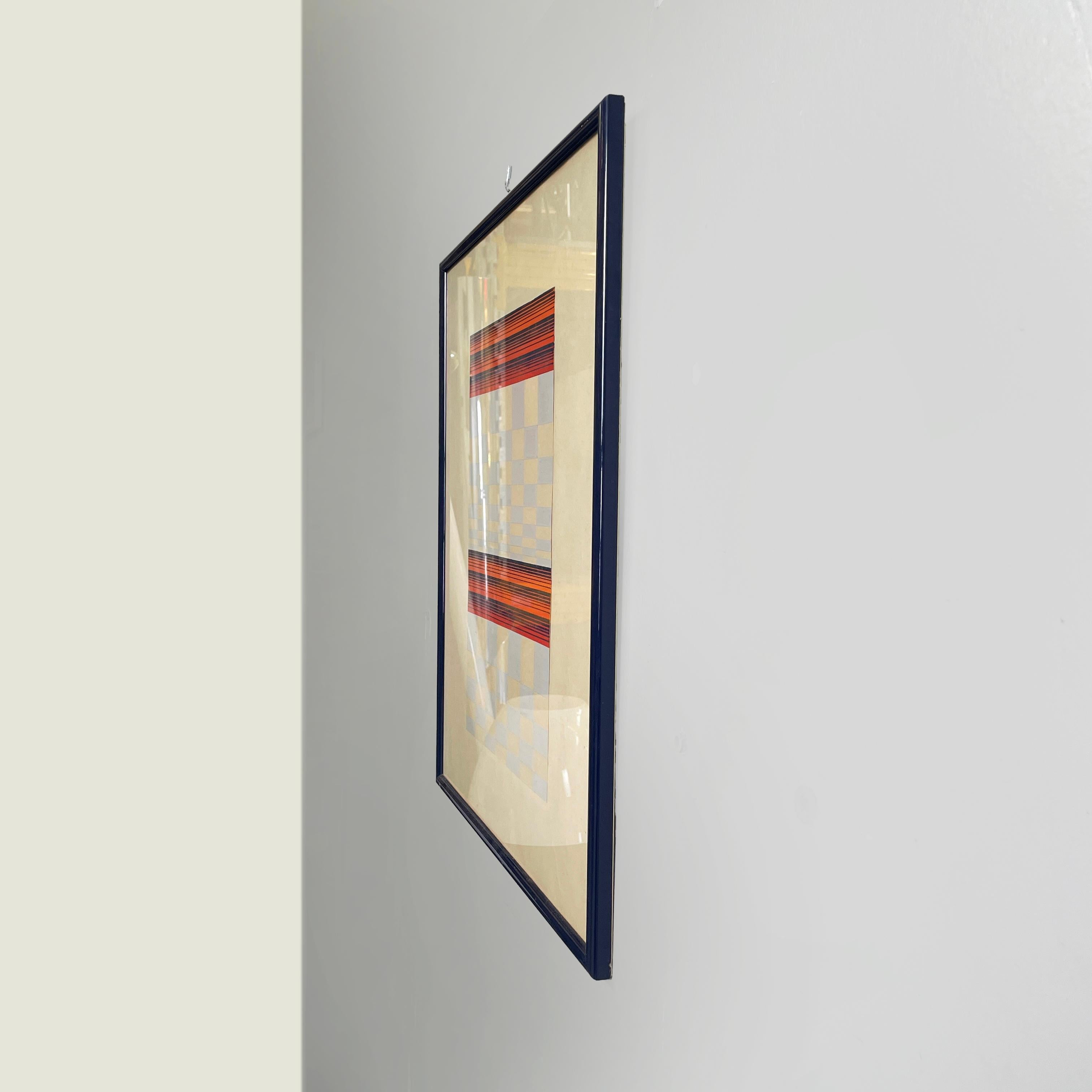 Moderne Peinture sur papier moderne italienne géométrique et abstraite, années 1990 en vente