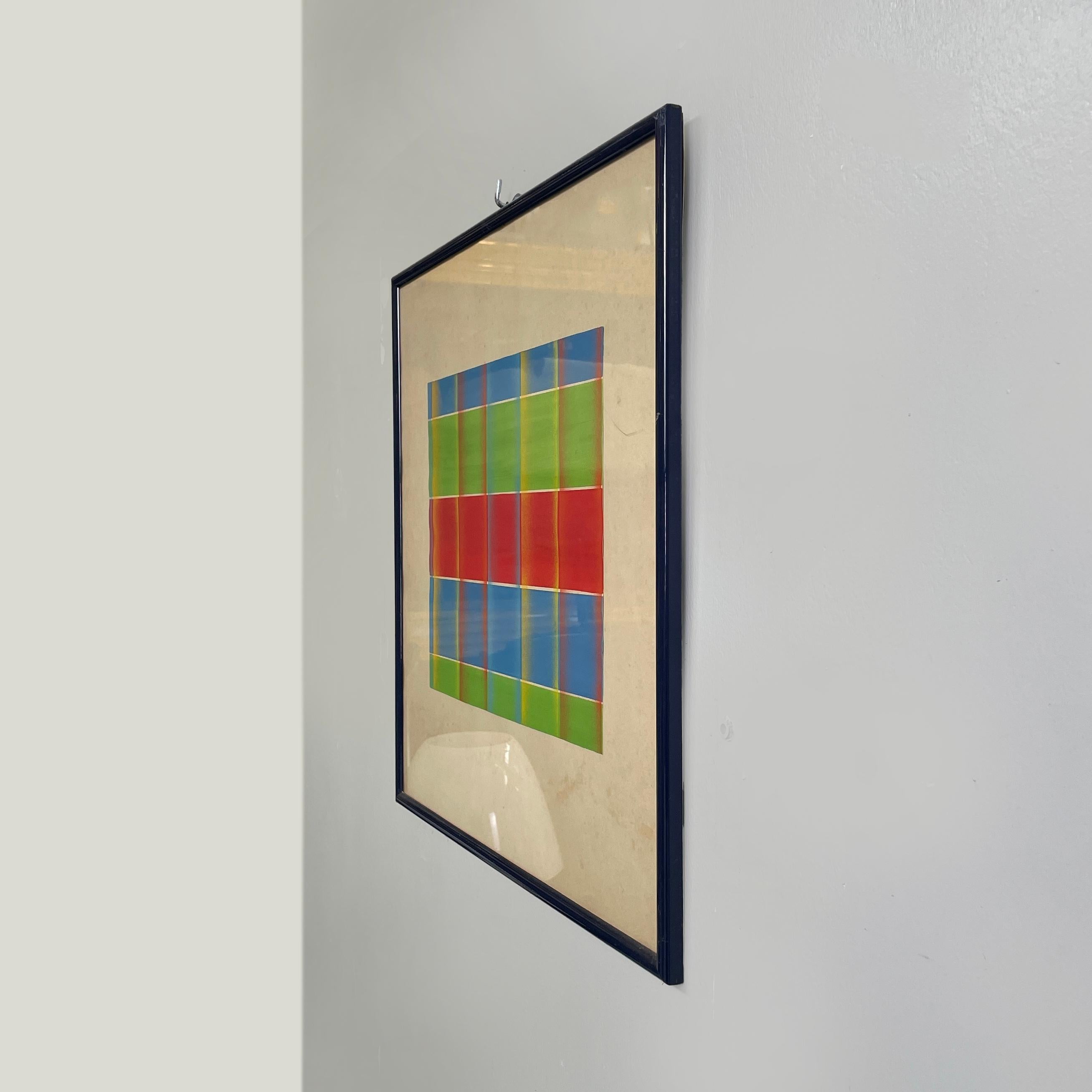 Italienisches modernes geometrisches und abstraktes Gemälde auf Papier, modern, 1990er Jahre (Moderne) im Angebot