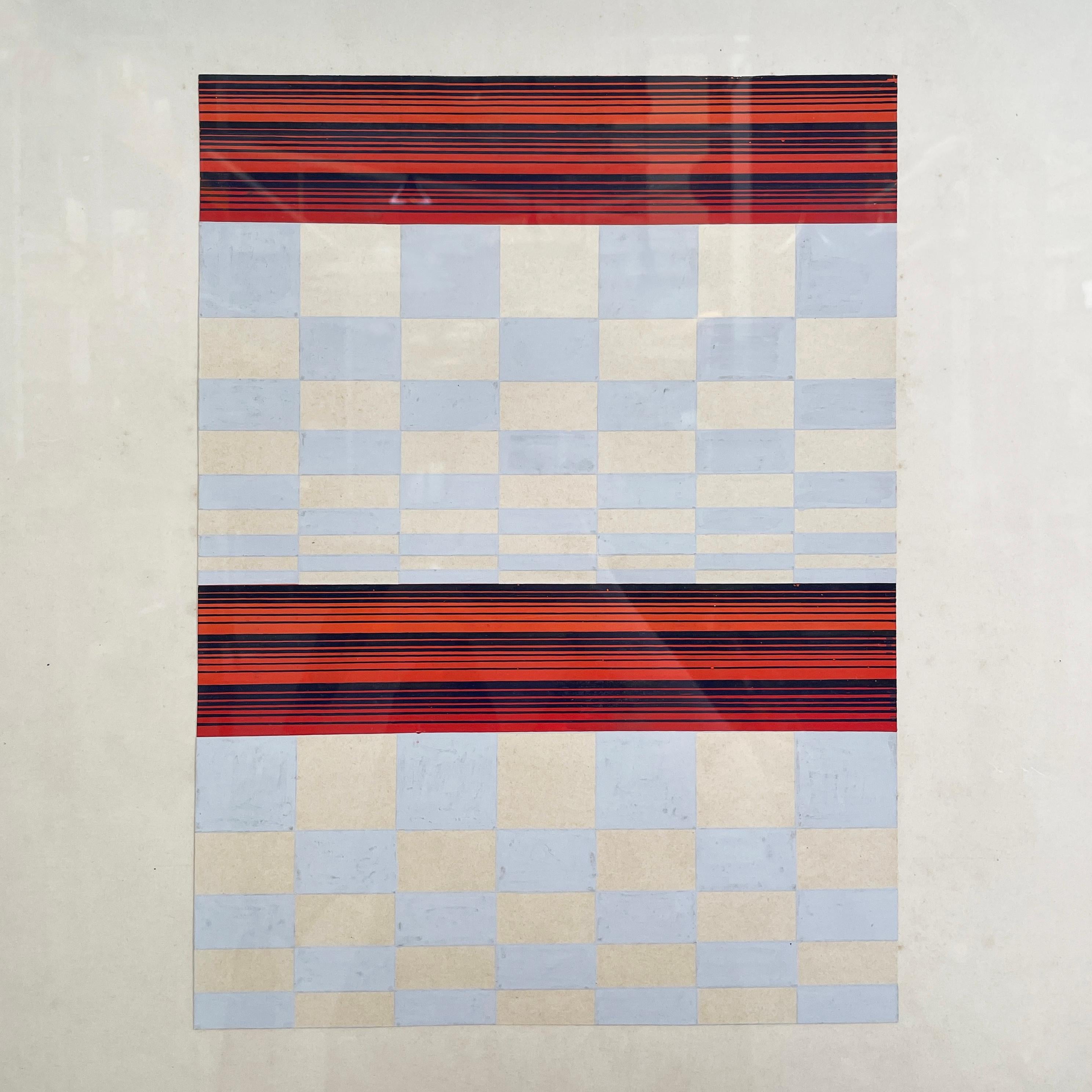 Peinture sur papier moderne italienne géométrique et abstraite, années 1990 Bon état - En vente à MIlano, IT
