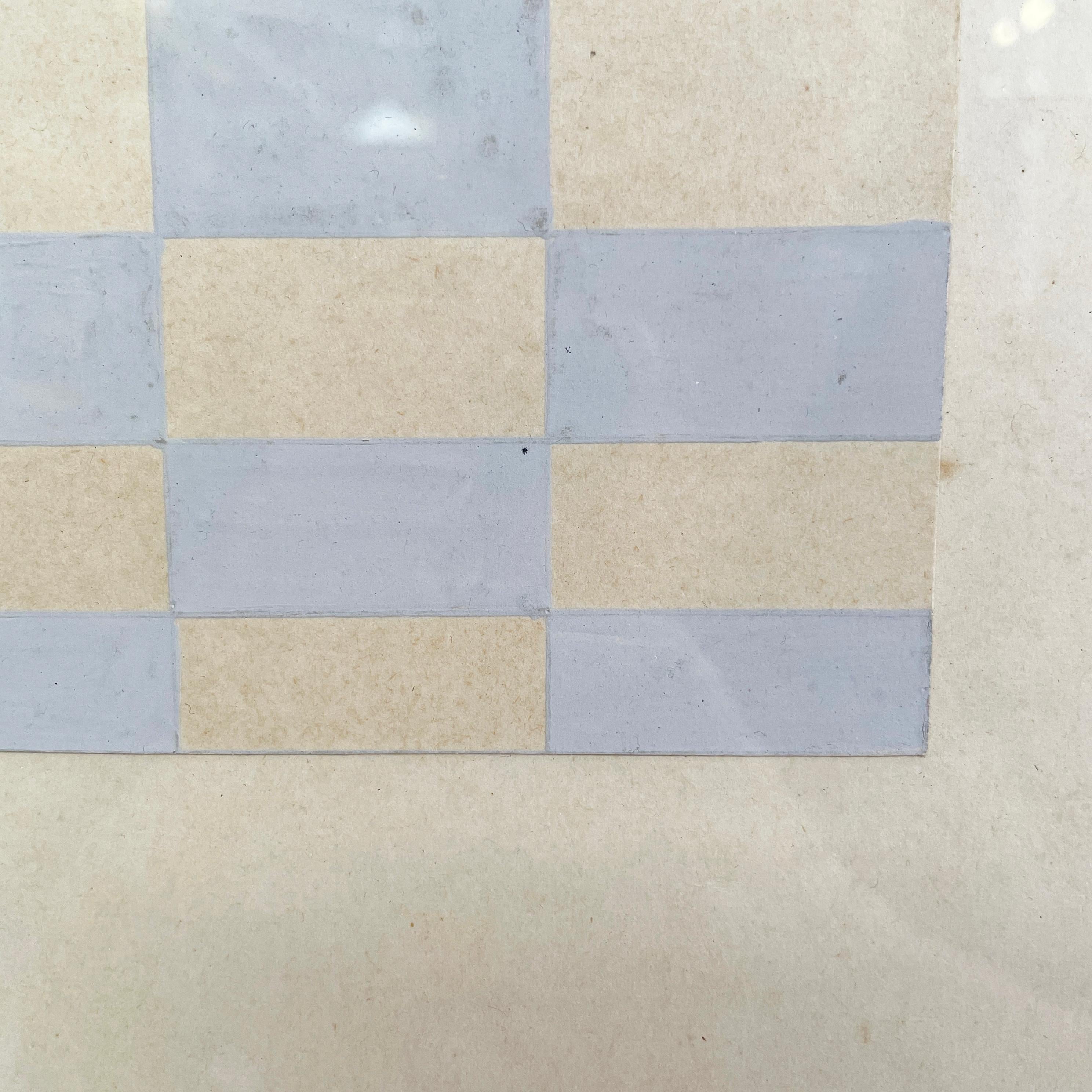 Bois Peinture sur papier moderne italienne géométrique et abstraite, années 1990 en vente