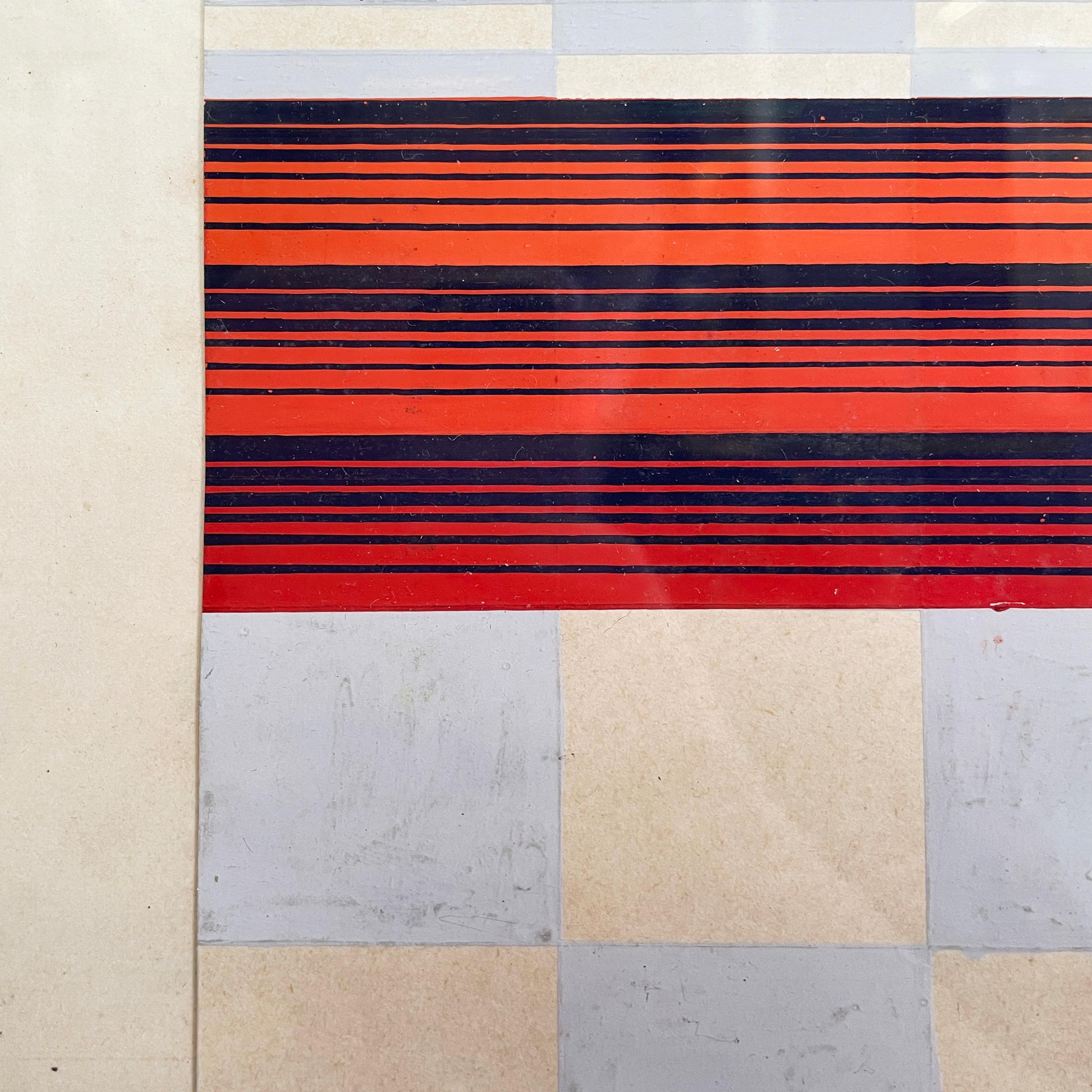 Peinture sur papier moderne italienne géométrique et abstraite, années 1990 en vente 1