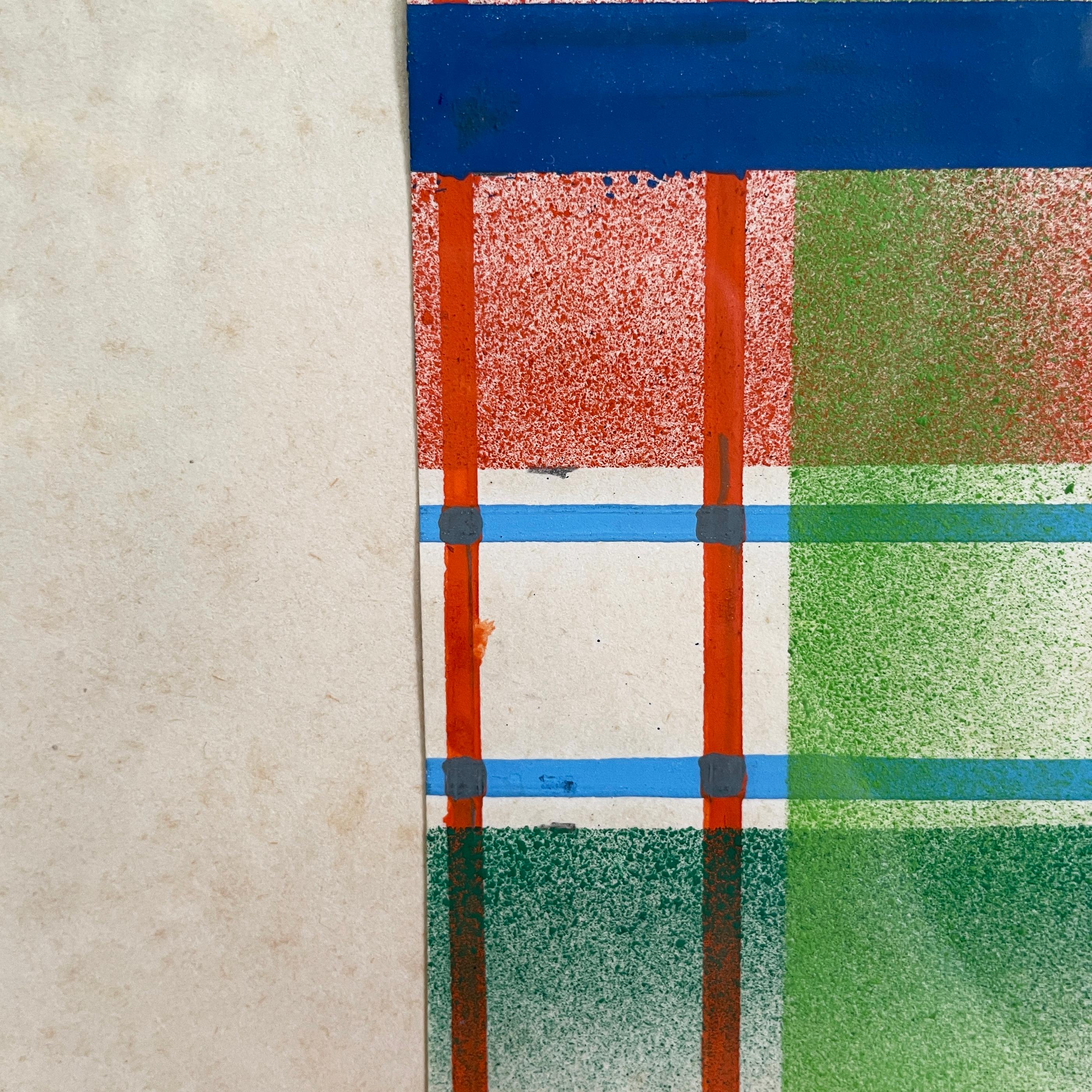 Italiano moderno Pintura geométrica y abstracta sobre papel, años 90 en venta 2