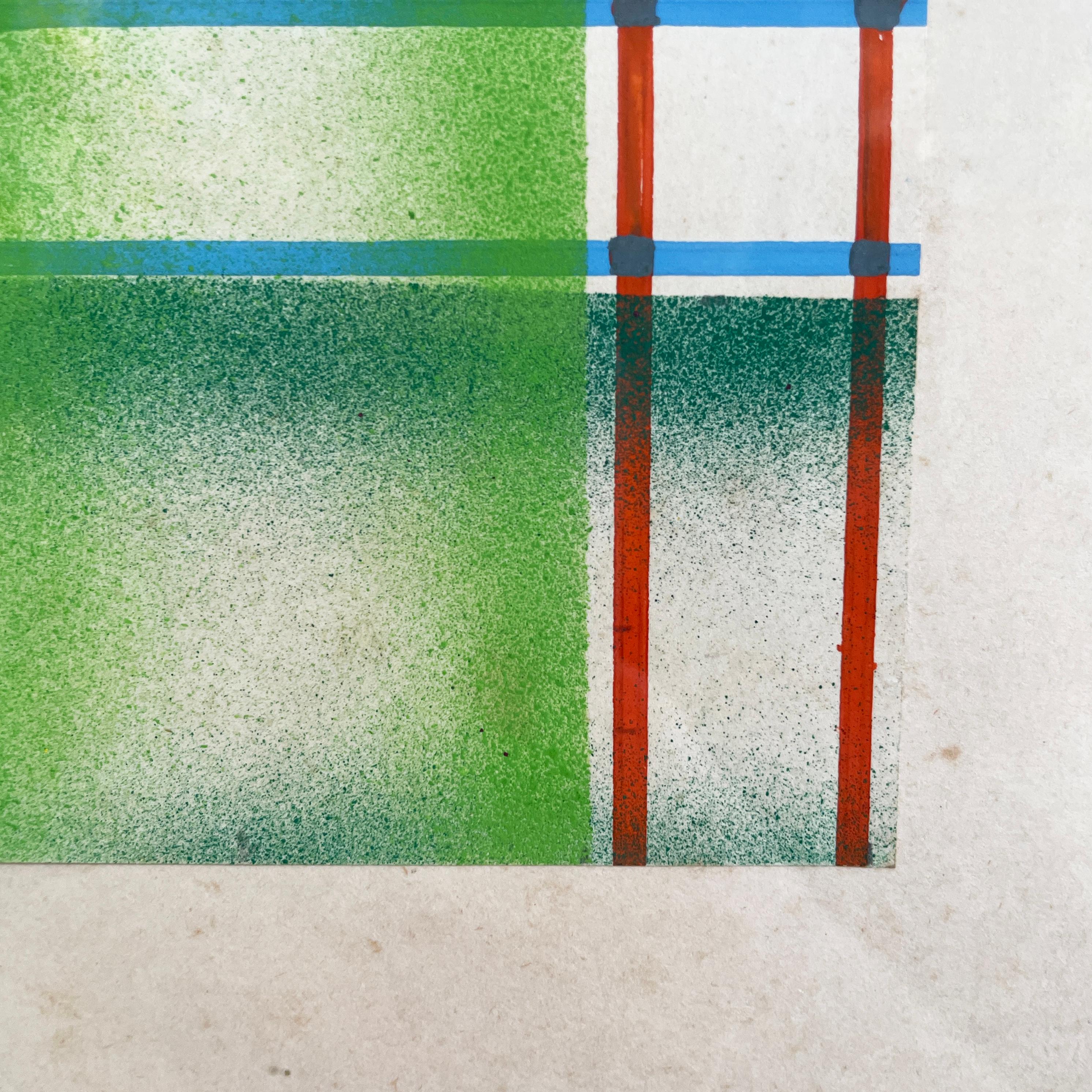 Italiano moderno Pintura geométrica y abstracta sobre papel, años 90 en venta 3