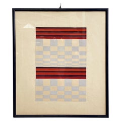 Italian modern Geometrical and abstract painting on paper, 1990s