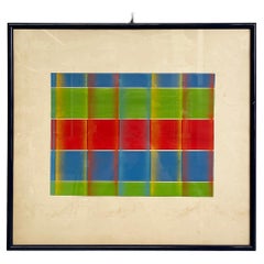 Italian modern Geometrical and abstract painting on paper, 1990s