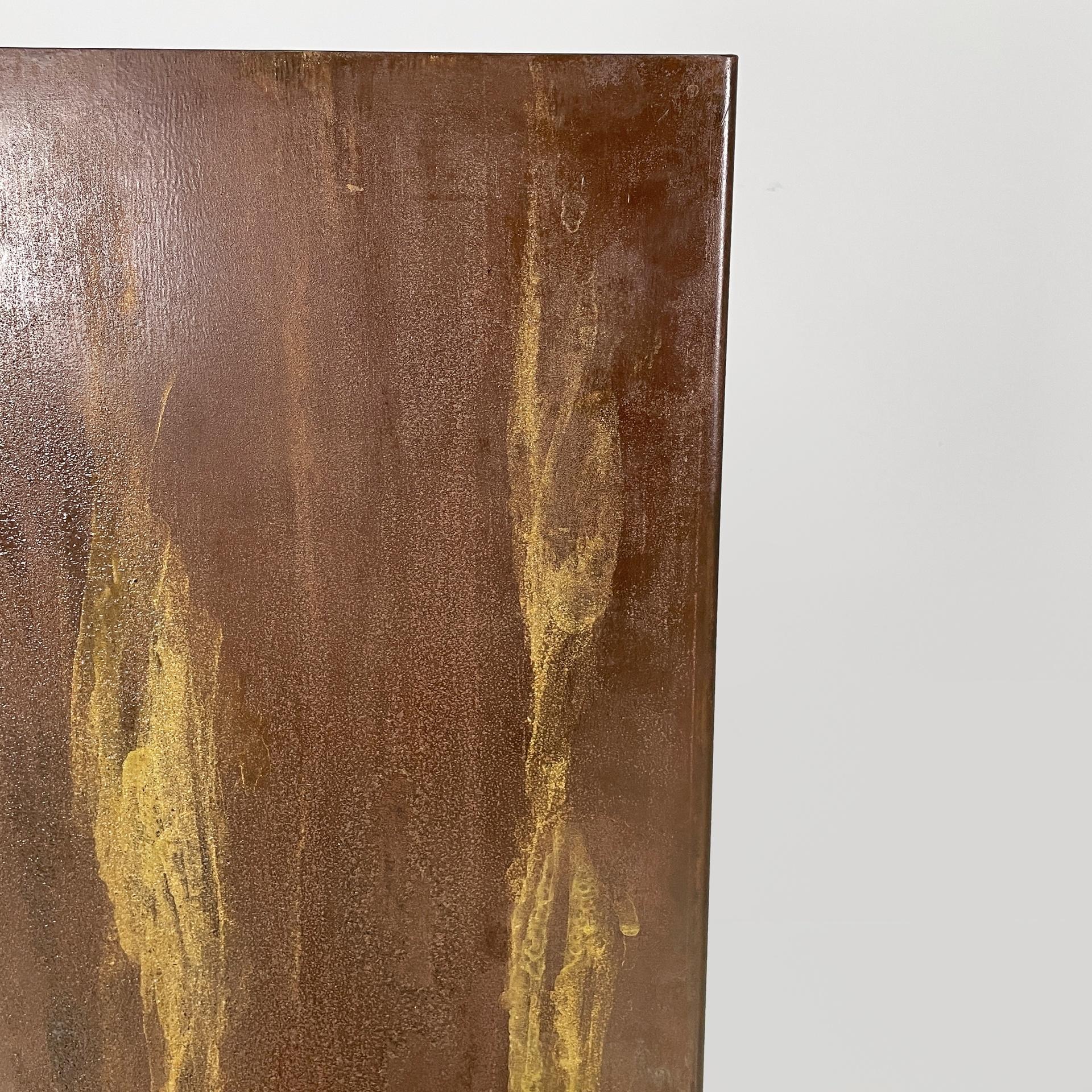 Silla geométrica moderna italiana de hierro, años 80 Metal en venta