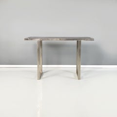 Italian modern geometrical rectangular Console in metal and glass, 1970s