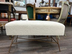 Italian Modern Gilt Iron Bench