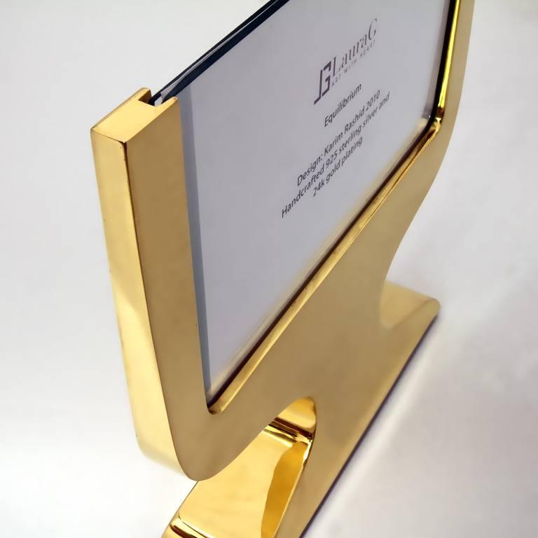 Hand-Crafted Italian Photo Frame in Silver Handmade, Equilibrium Gold 