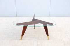 Tavolino da caffè moderno italiano Gio Ponti per Molteni&C D.552.2 in legno di palissandro & vetro