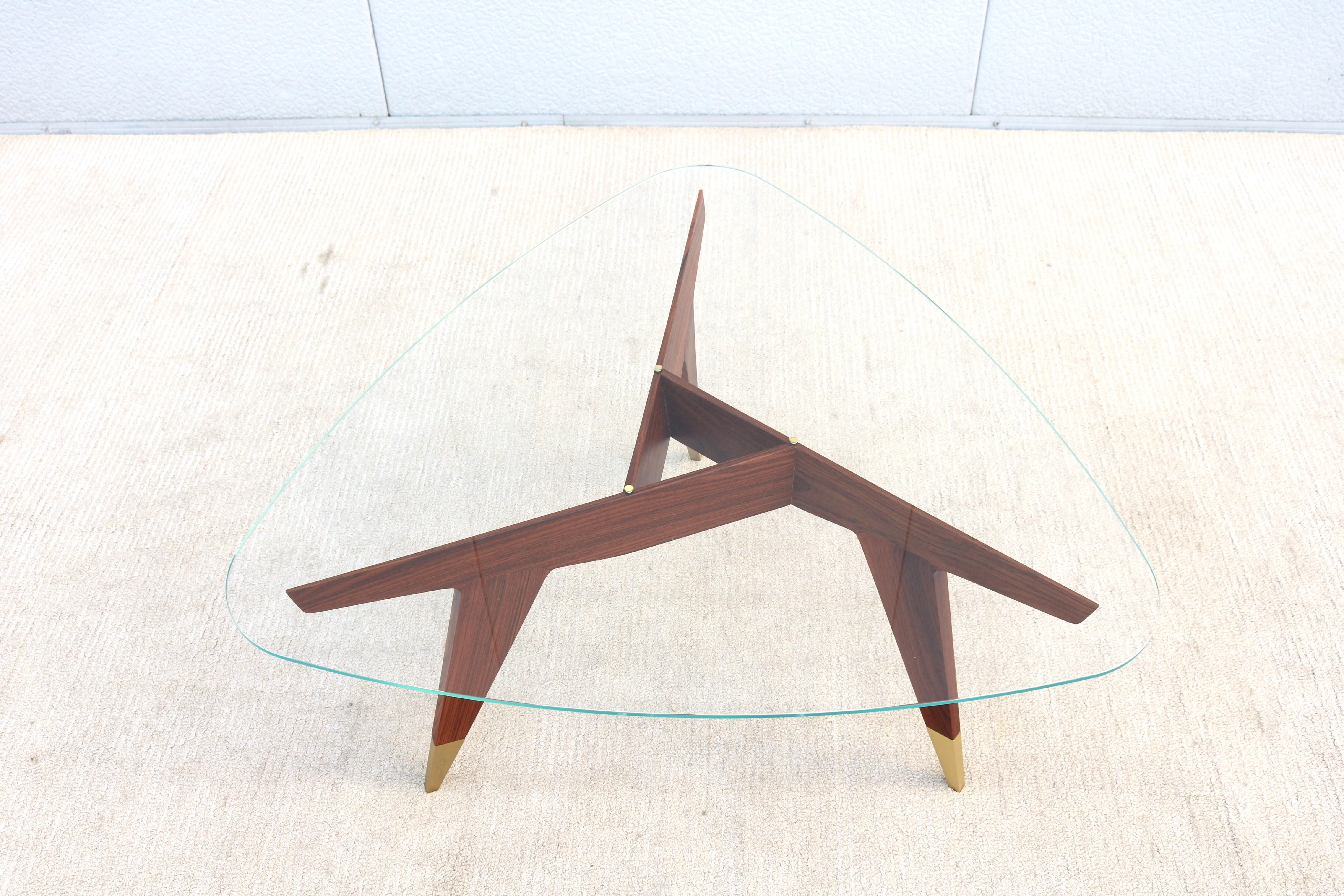 Contemporary Italian Modern Gio Ponti for Molteni&C D.552.2 Coffee Table in Rosewood & Glass