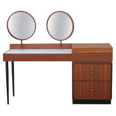 Italian Modern Gio Ponti Style Vanity with Articulated Circular Mirrors