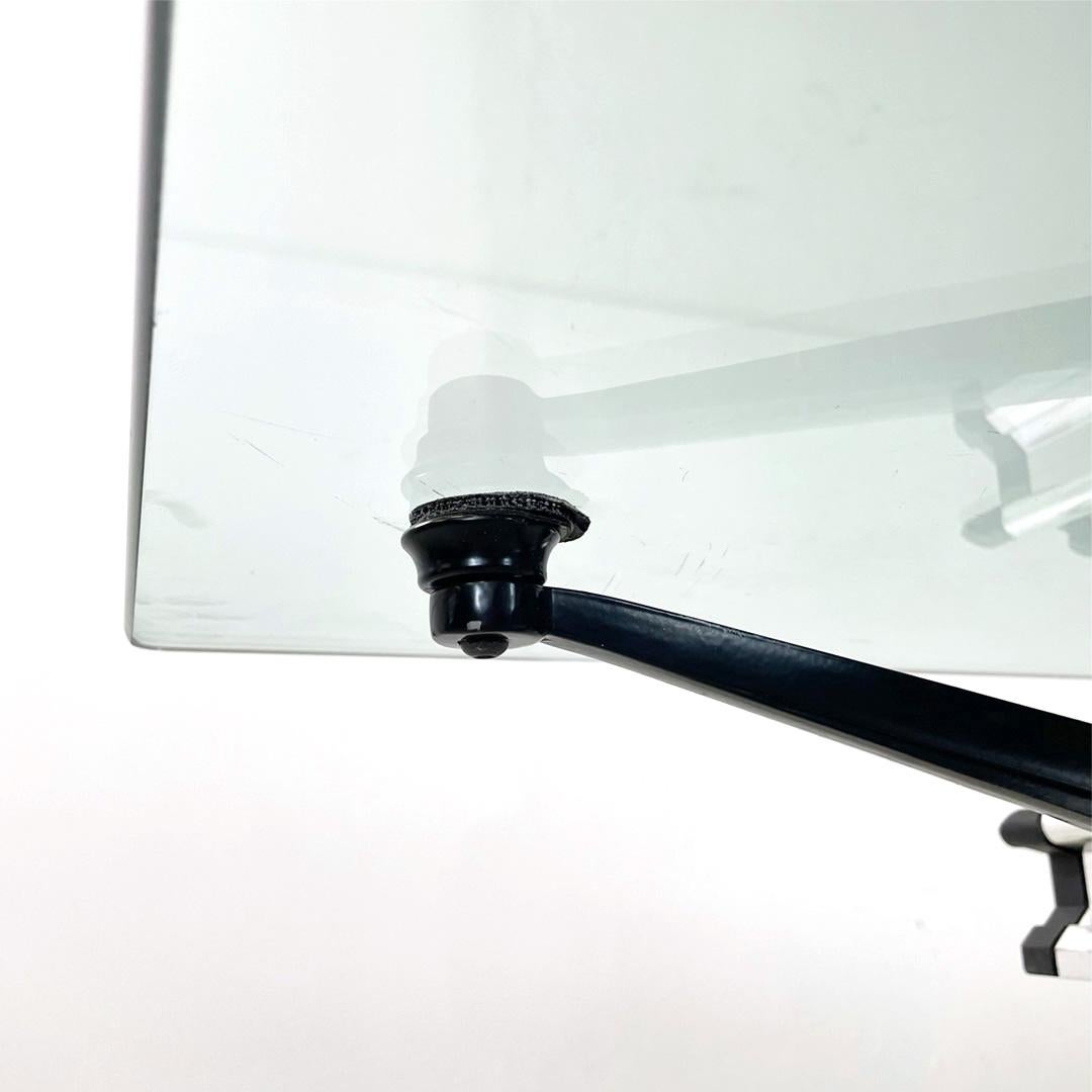 Moderner italienischer moderner Esstisch aus Glas-Aluminium von Bruce Burdick für Tecno, 1980er Jahre im Angebot 5