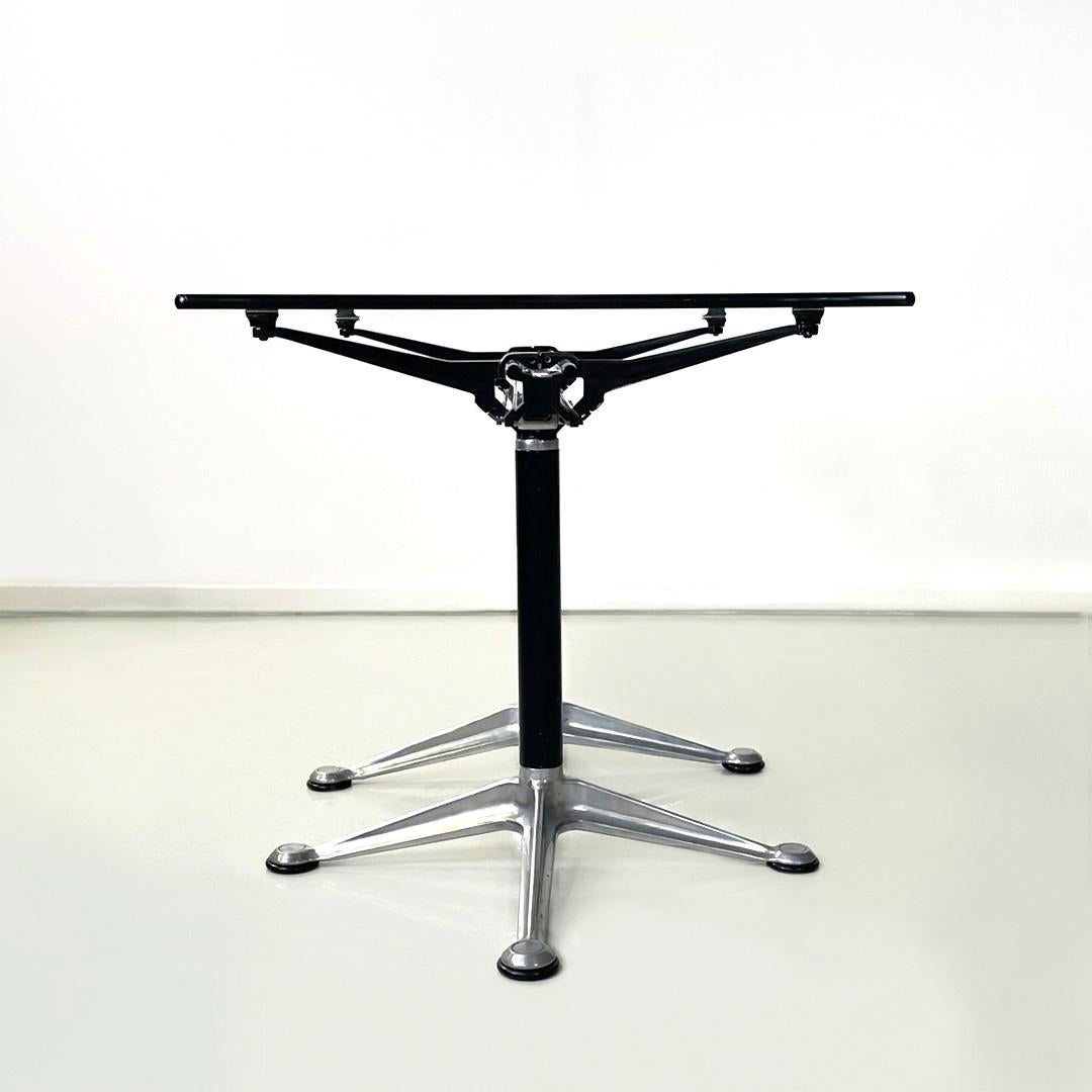 Italian Modern Glass Aluminum Dining Table by Bruce Burdick for Tecno, 1980s In Good Condition For Sale In MIlano, IT