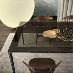 Italian Modern Glass and Aluminium Rectangular Table