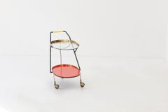 Italian Modern Glass and Brass Bar Cart, 1950s