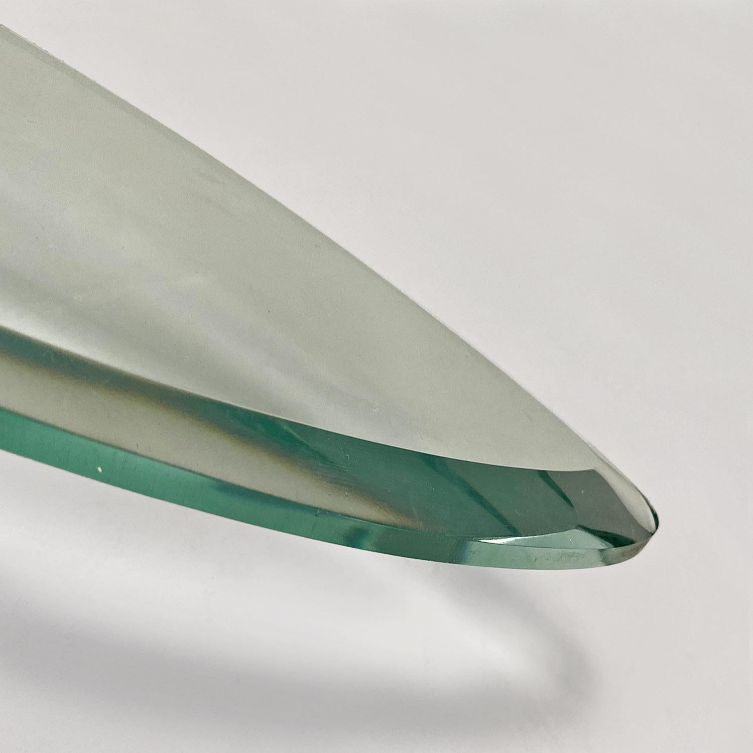 Italian modern glass and brushed steel sconces or wall lamps by Lumi Milano 1970 in vendita 2