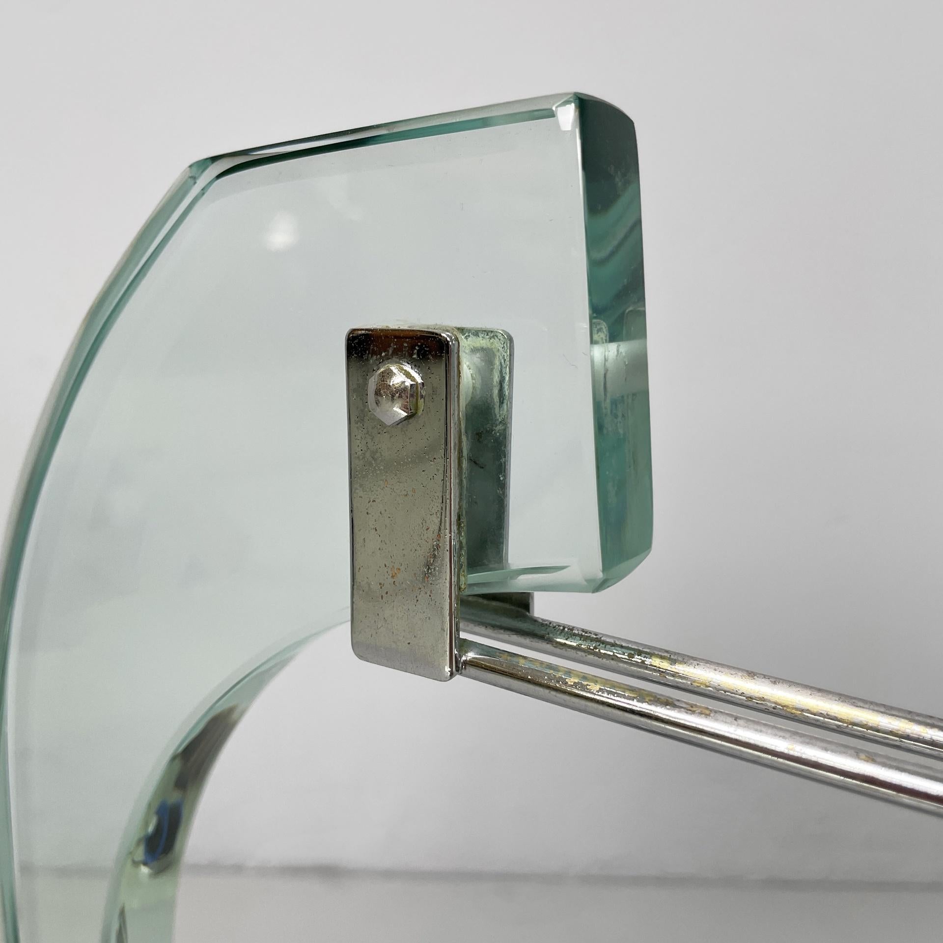 Brosse de toilette italienne moderne en verre et métal, 1970 en vente 5