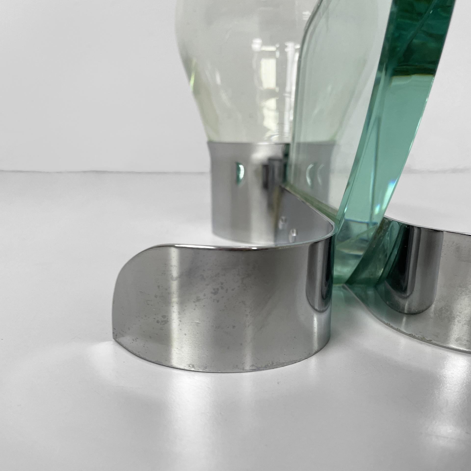 Brosse de toilette italienne moderne en verre et métal, 1970 en vente 13