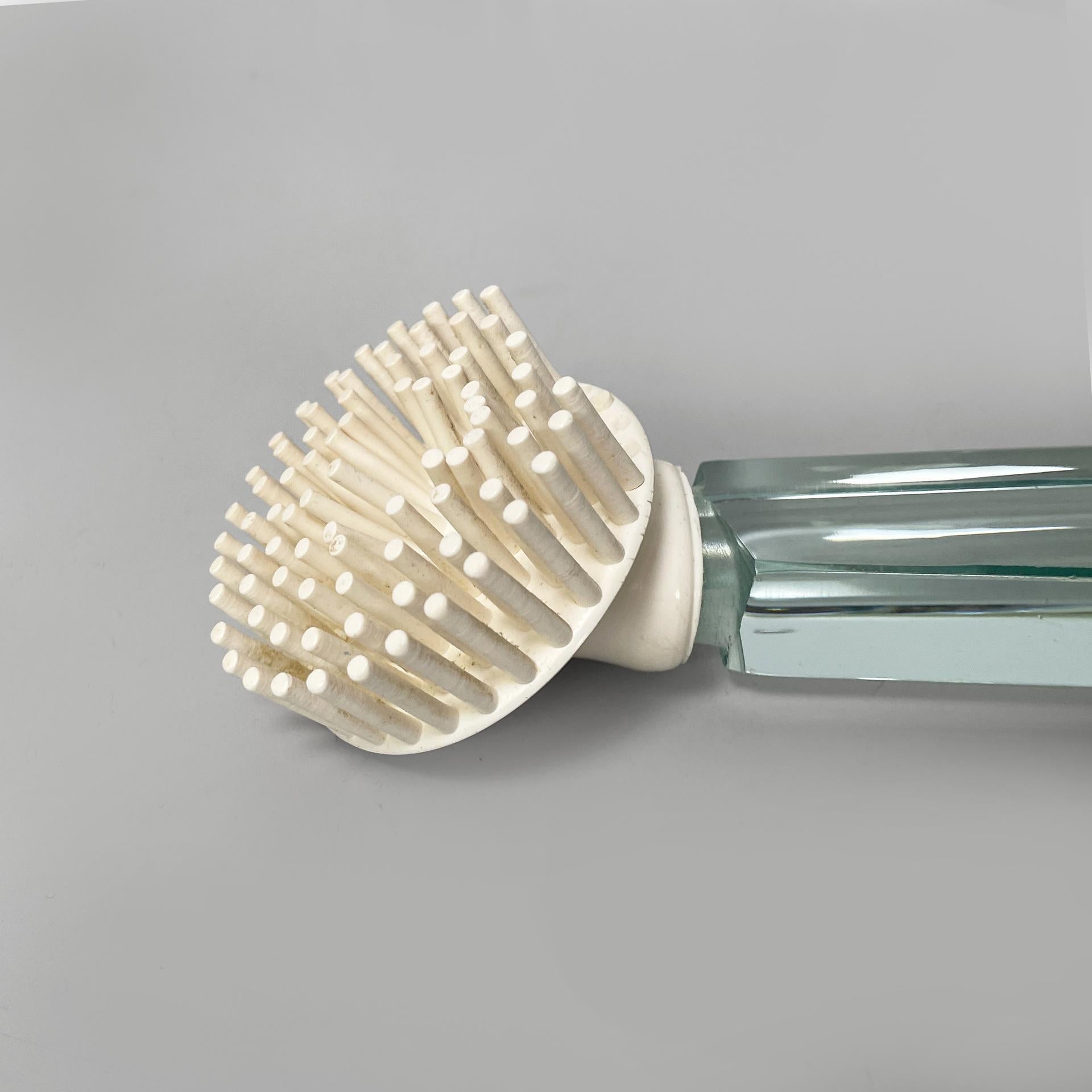 Brosse de toilette italienne moderne en verre et métal, 1970 en vente 1