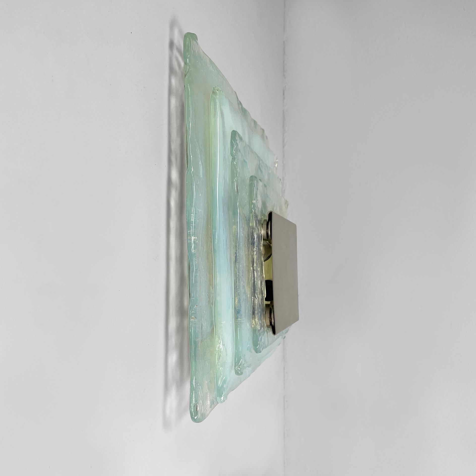 Fin du 20e siècle Appliques modernes italiennes en verre et métal par Carlo Nason, 1970 en vente