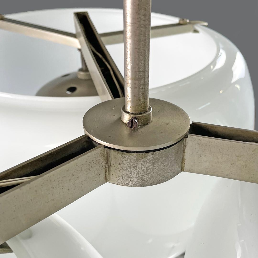 Italian modern glass brass chandelier Triclinio Vico Magistretti Artemide, 1970s 4