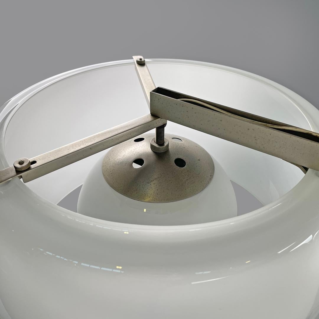 Italian modern glass brass chandelier Triclinio Vico Magistretti Artemide, 1970s 6
