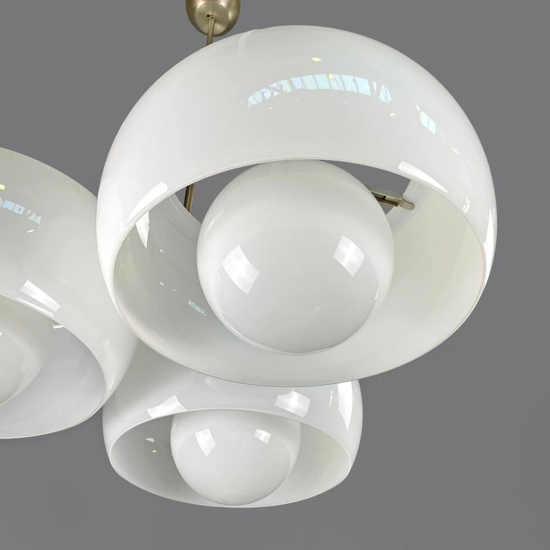 Italian modern glass brass chandelier Triclinio Vico Magistretti Artemide, 1970s 14