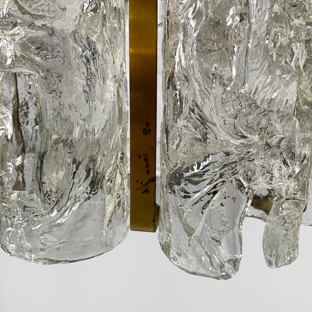 Lustre moderne italien en verre par Carlo Nason pour Mazzega, 1970 en vente 3