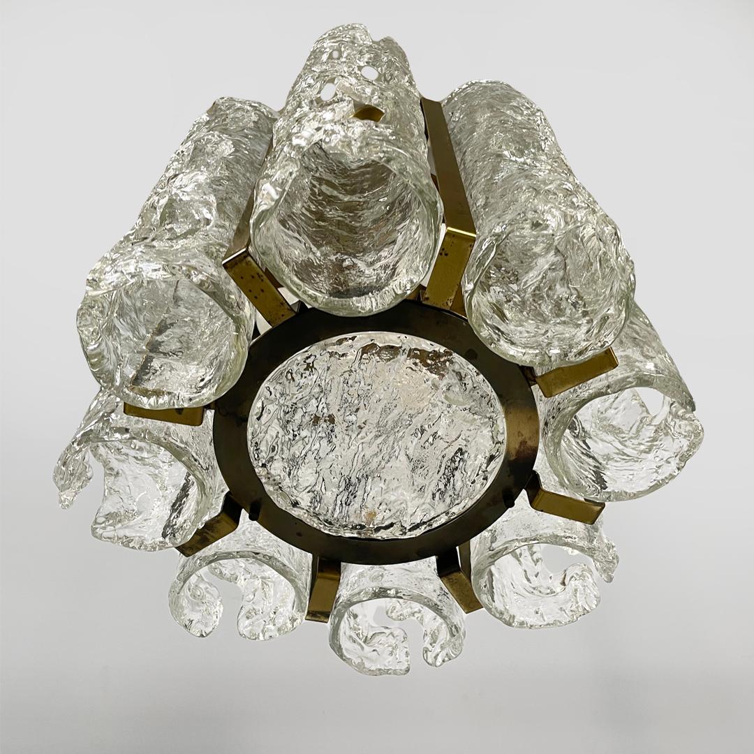 Lustre moderne italien en verre par Carlo Nason pour Mazzega, 1970 en vente 8