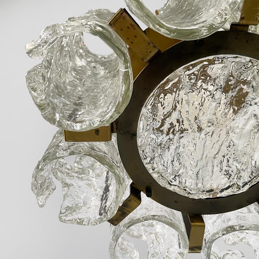Lustre moderne italien en verre par Carlo Nason pour Mazzega, 1970 en vente 9