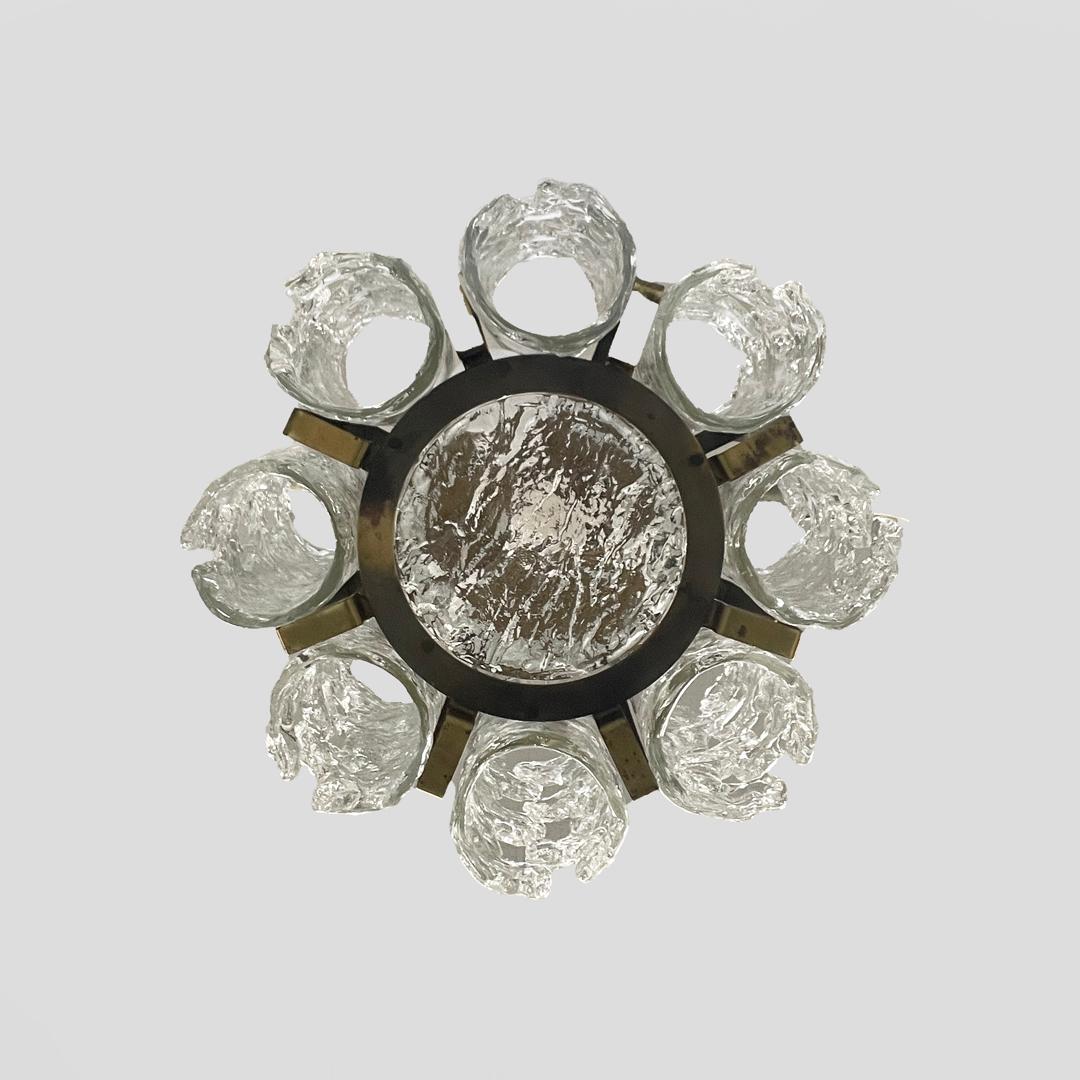 Lustre moderne italien en verre par Carlo Nason pour Mazzega, 1970 Bon état - En vente à MIlano, IT