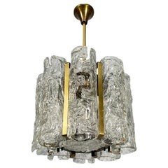 Lustre moderne italien en verre par Carlo Nason pour Mazzega, 1970
