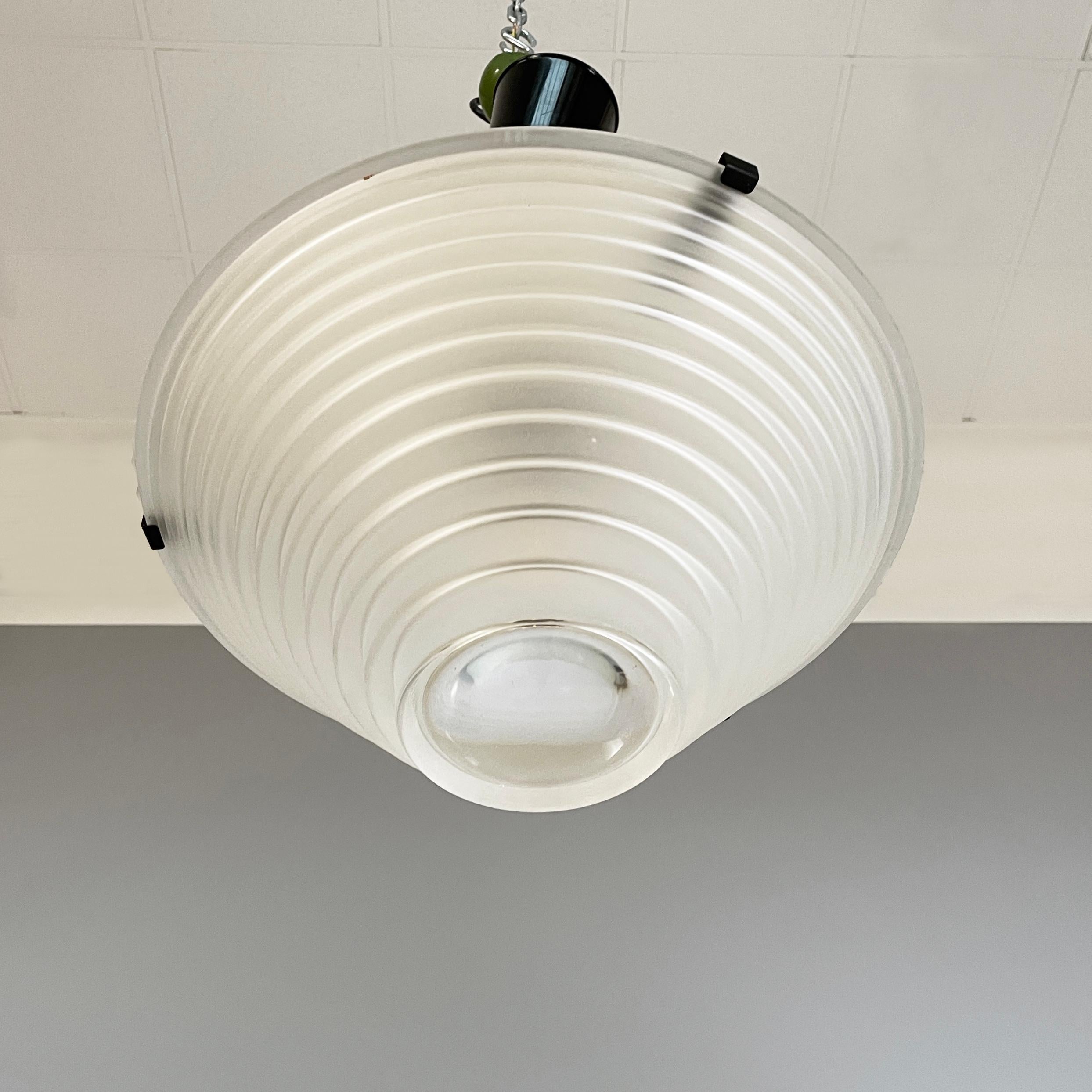 Italian modern glass chandelier Egina by Angelo Mangiarotti for Artemide, 1970s For Sale 1